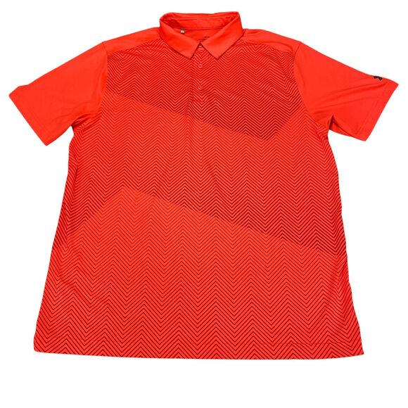 Under Armour Loose Heatgear Mens Large Red Short Sleeve Golf Polo Shirt - Picture 1 of 14